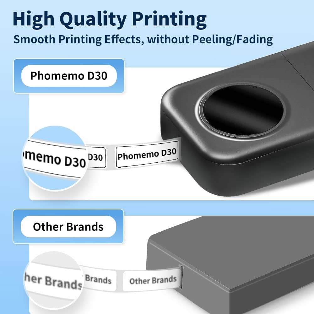D30 IMPRIMANTE D’ÉTIQUETTES THERMIQUE PORTABLE – COULEUR NOIR –