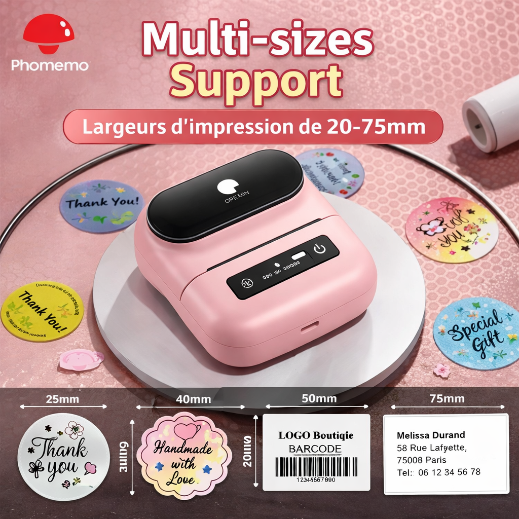 IMPRIMANTE THERMIQUE PHOMEMO M220 – ROSE