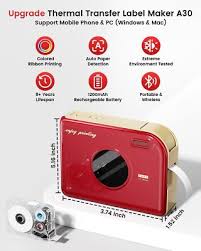 IMPRIMANTE THERMIQUE RUBAN PHOMEMO - A30 ROUGE